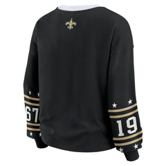 New Orleans Saints WEAR by Erin Andrews Women's Sport Long-Sleeve T-Shirt Black | NFL