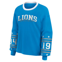 Detroit Lions WEAR by Erin Andrews Women's Sport Long-Sleeve T-Shirt Blue | NFL