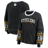 Pittsburgh Steelers WEAR by Erin Andrews Women's Sport Long-Sleeve T-Shirt Black | NFL