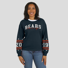 Chicago Bears WEAR by Erin Andrews Women's Sport Long-Sleeve T-Shirt Navy | NFL