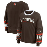 Cleveland Browns WEAR by Erin Andrews Women's Sport Long-Sleeve T-Shirt Brown | NFL