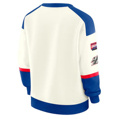 Buffalo Bills WEAR by Erin Andrews Women's Racing Crew V-Neck Sweatshirt Cream | NFL