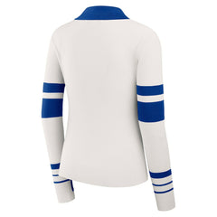 Buffalo Bills WEAR by Erin Andrews Women's Ribbed Henley Polo Sweater White | NFL