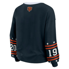 Chicago Bears WEAR by Erin Andrews Women's Plus Size Sport Long-Sleeve T-Shirt Navy | NFL