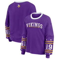 Minnesota Vikings WEAR by Erin Andrews Women's Plus Size Sport Long-Sleeve T-Shirt Purple | NFL
