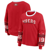 San Francisco 49ers WEAR by Erin Andrews Women's Plus Size Sport Long-Sleeve T-Shirt Scarlet | NFL