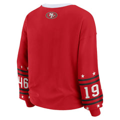 San Francisco 49ers WEAR by Erin Andrews Women's Plus Size Sport Long-Sleeve T-Shirt Scarlet | NFL