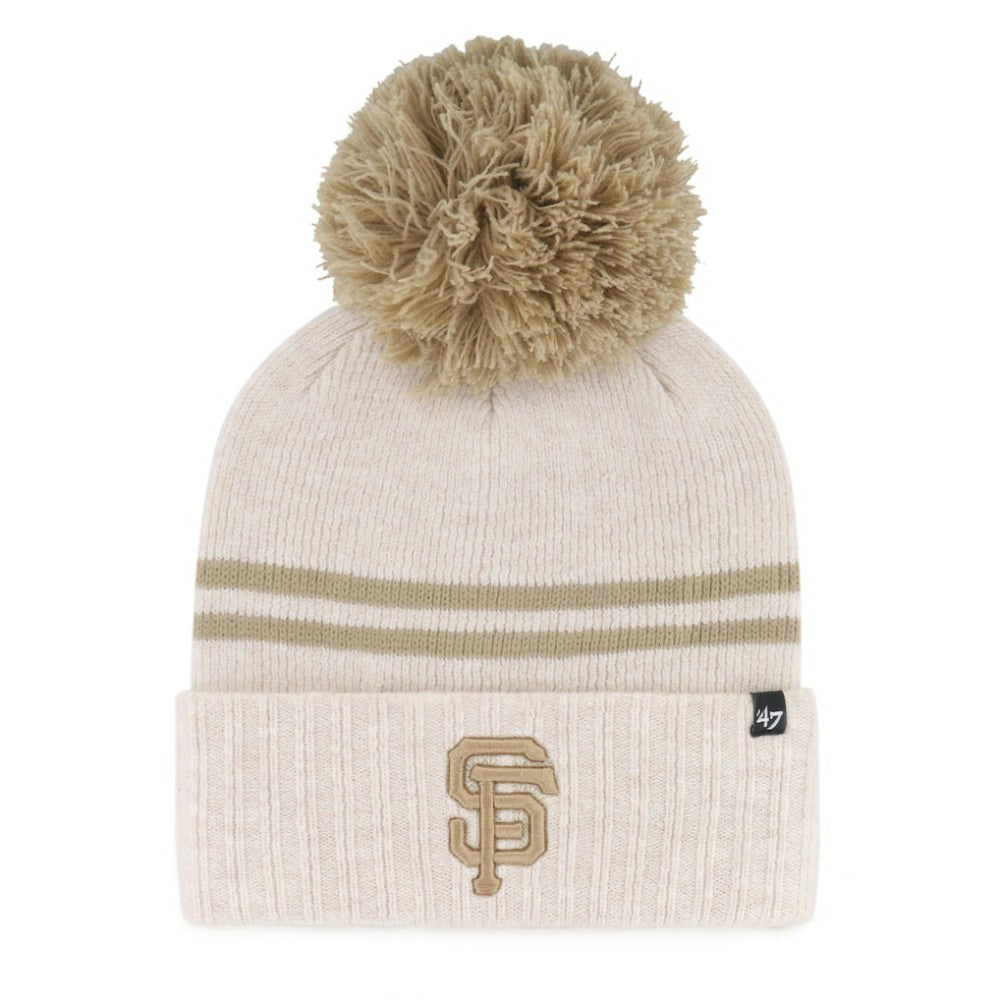 San Francisco Giants '47 Women's Latte Cuffed Knit Hat with Pom - MLB