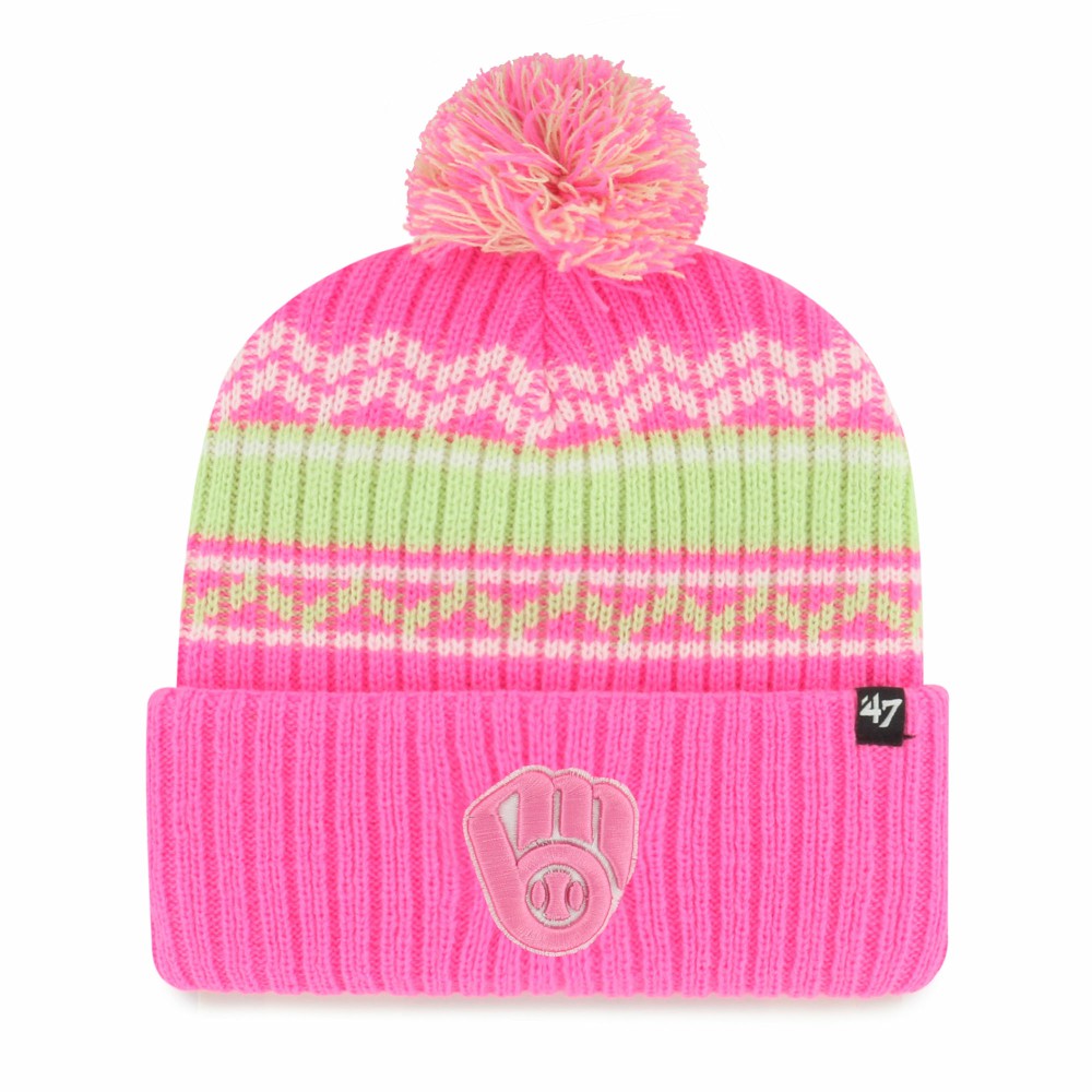 Milwaukee Brewers '47 Youth Polar Vortex Cuffed Knit Hat with Pom - MLB