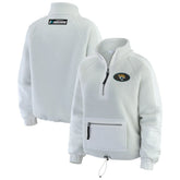 Jacksonville Jaguars WEAR by Erin Andrews Women's Polar Fleece Half-Zip Jacket White | NFL