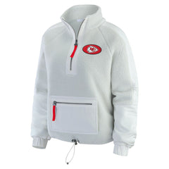 Kansas City Chiefs WEAR by Erin Andrews Women's Polar Fleece Half-Zip Jacket White | NFL