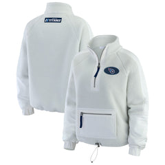 Tennessee Titans WEAR by Erin Andrews Women's Polar Fleece Half-Zip Jacket White | NFL
