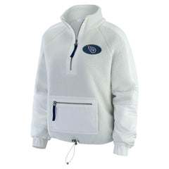 Tennessee Titans WEAR by Erin Andrews Women's Polar Fleece Half-Zip Jacket White | NFL