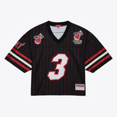 Dwyane Wade Miami Heat x DANNIJO Women's Cropped Football Fashion Jersey Black - NBA