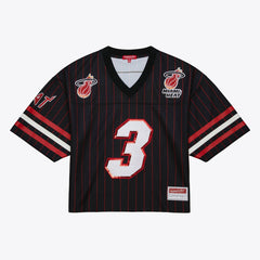 Dwyane Wade Miami Heat x DANNIJO Women's Cropped Football Fashion Jersey Black - NBA