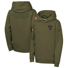 Arizona Cardinals Youth 2025 Salute to Service Club Fleece Hoodie Olive | Nike for Sale