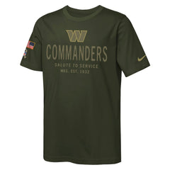 Washington Commanders Youth 2025 Salute to Service Sideline Dri-FIT T-Shirt Olive | Nike for Sale