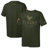 Houston Texans Youth 2025 Salute to Service Sideline Dri-FIT T-Shirt Olive | Nike for Sale