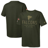 Atlanta Falcons Youth 2025 Salute to Service Sideline Dri-FIT T-Shirt Olive | Nike for Sale