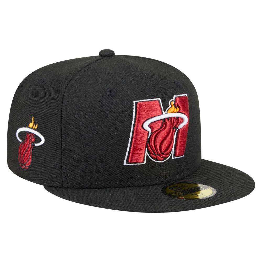 Miami Heat Deceptor 59FIFTY Fitted Hat Black - NBA