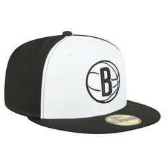 Brooklyn Nets Repeat 59Fifty Fitted Hat White/Black - NBA