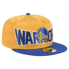 Golden State Warriors Satin Two-Tone 59FIFTY Fitted Hat Gold/Royal - NBA