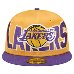 Los Angeles Lakers Satin Two-Tone 59FIFTY Fitted Hat Gold/Purple - NBA
