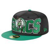 Boston Celtics Satin Two-Tone 59FIFTY Fitted Hat Black/Kelly Green - NBA