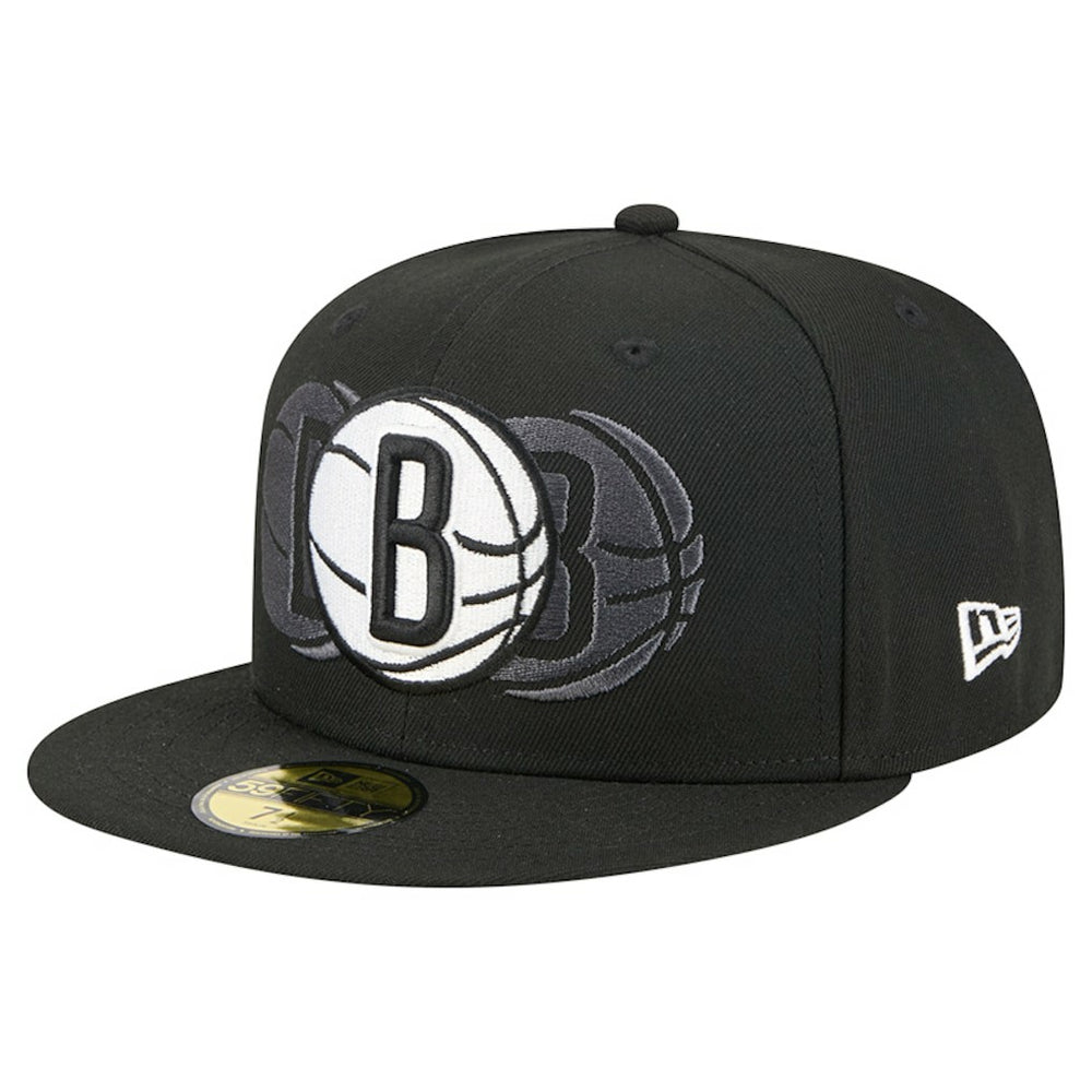 Brooklyn Nets Tri-Hit 59Fifty Fitted Hat Black - NBA