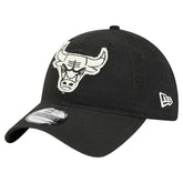 Chicago Bulls Stamp Fabric Applique 9TWENTY Adjustable Hat Black - NBA