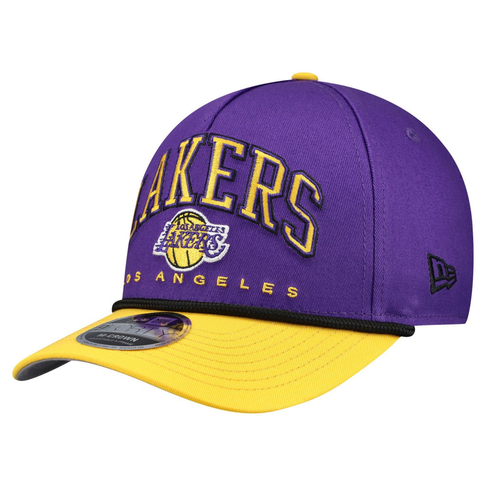 Los Angeles Lakers Bold Arch COOLERA 9FORTY A-Frame M-Crown Adjustable Hat Purple - NBA