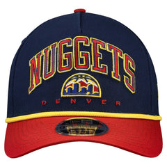 Denver Nuggets Bold Arch COOLERA 9FORTY A-Frame M-Crown Adjustable Hat Navy - NBA