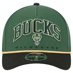 Milwaukee Bucks Bold Arch COOLERA 9FORTY A-Frame M-Crown Adjustable Hat Hunter Green - NBA
