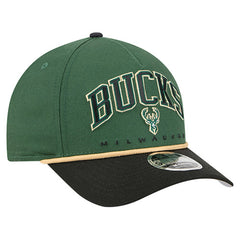 Milwaukee Bucks Bold Arch COOLERA 9FORTY A-Frame M-Crown Adjustable Hat Hunter Green - NBA
