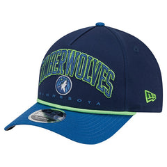 Minnesota Timberwolves Bold Arch COOLERA 9FORTY A-Frame M-Crown Adjustable Hat Navy - NBA