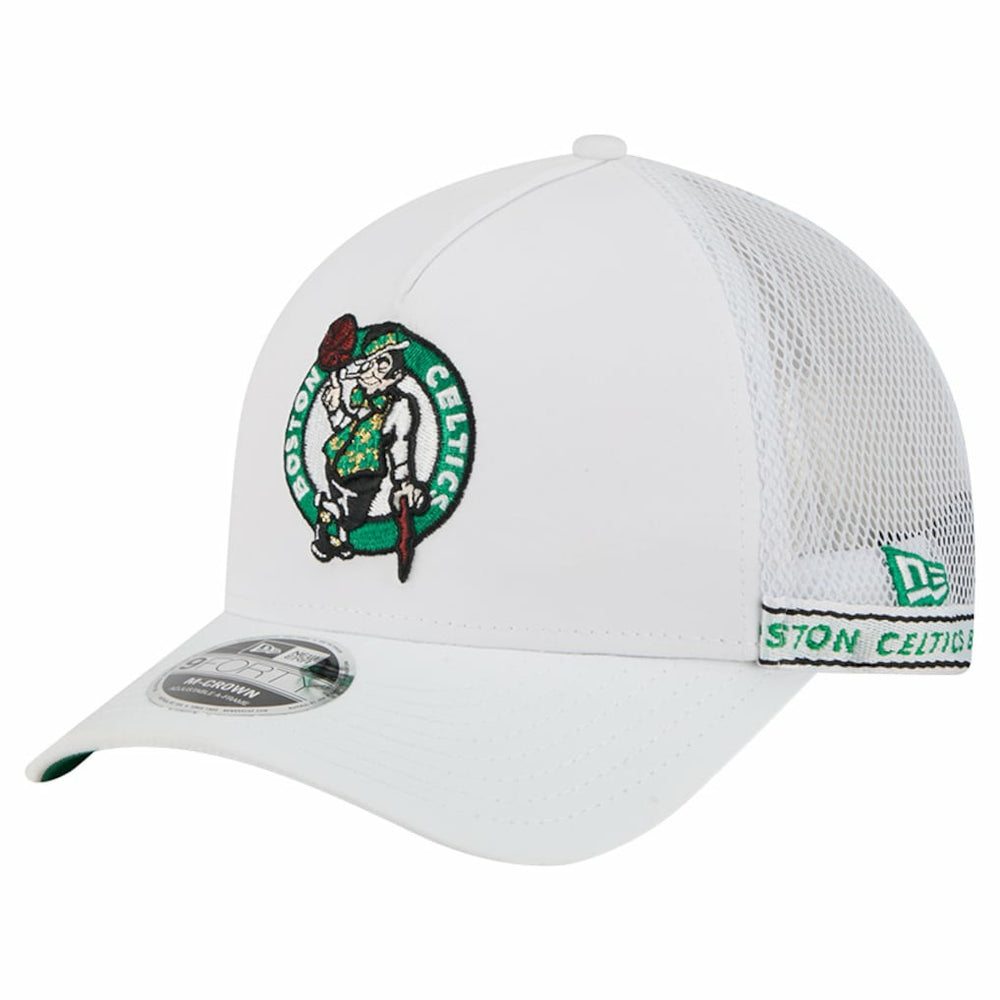 Boston Celtics Featherweight Team Tape 9FORTY M-Crown A-Frame Adjustable Hat White - NBA