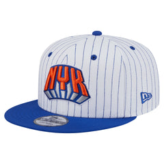 New York Knicks Deceptor Pinstripe 9FIFTY Snapback Hat White - NBA