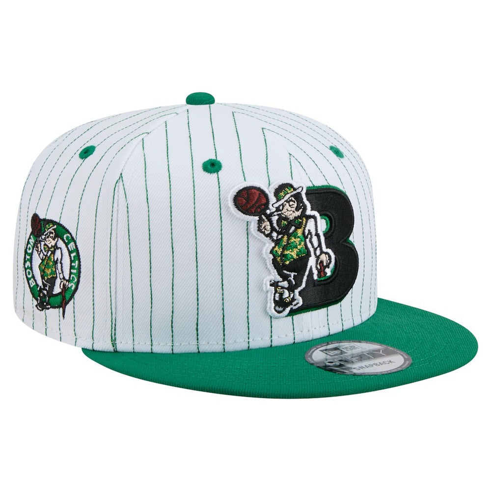 Boston Celtics Deceptor Pinstripe 9FIFTY Snapback Hat White - NBA