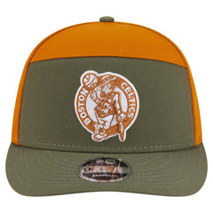 Boston Celtics Two-Tone Color Pack Split Panel 9FIFTY Adjustable Hat Olive/Burnt Orange - NBA