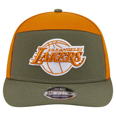 Los Angeles Lakers Two-Tone Color Pack Split Panel 9FIFTY Adjustable Hat Olive/Burnt Orange - NBA