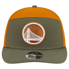 Golden State Warriors Two-Tone Color Pack Split Panel 9FIFTY Adjustable Hat Olive/Burnt Orange - NBA