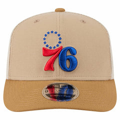 Philadelphia 76ers Two-Tone 9SEVENTY Adjustable Trucker Hat Tan/Light Brown - NBA