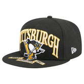 Pittsburgh Penguins New Era Oversized Vintage Arch 59Fifty Fitted Hat - Black - NHL