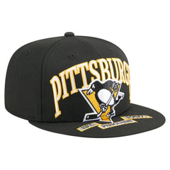 Pittsburgh Penguins New Era Oversized Vintage Arch 59Fifty Fitted Hat - Black - NHL