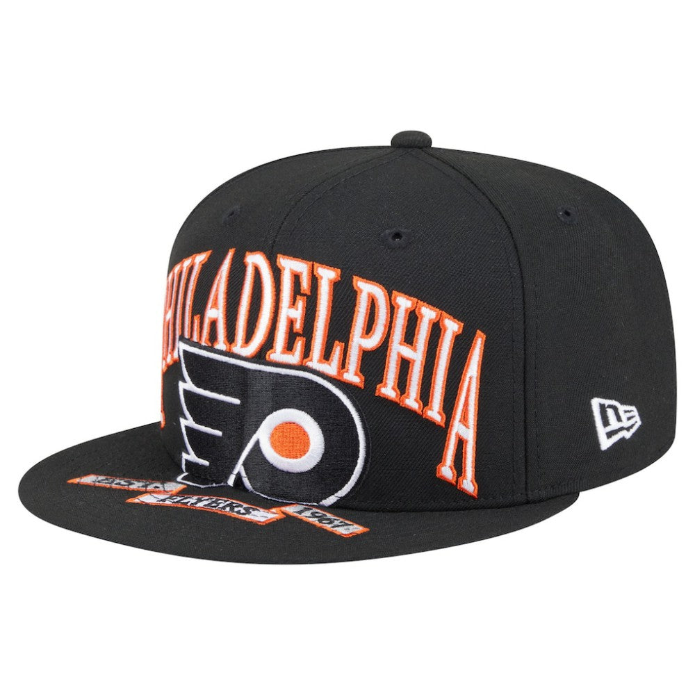 Philadelphia Flyers New Era Oversized Vintage Arch 59Fifty Fitted Hat - Black - NHL