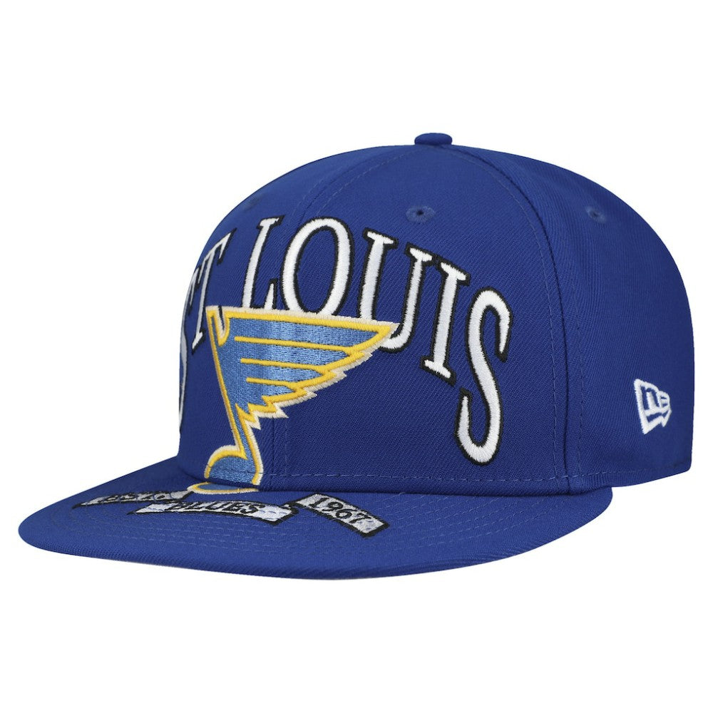 St. Louis Blues New Era Oversized Vintage Arch 59Fifty Fitted Hat - Blue - NHL
