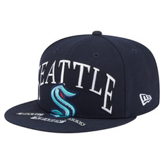 Seattle Kraken New Era Oversized Vintage Arch 59Fifty Fitted Hat - Deep Sea Blue - NHL