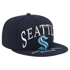 Seattle Kraken New Era Oversized Vintage Arch 59Fifty Fitted Hat - Deep Sea Blue - NHL