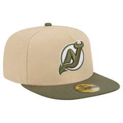 New Jersey Devils New Era Color Pack Two-Tone 59FIFTY A-Frame Fitted Hat - Tan/Olive - NHL