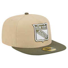 New York Rangers New Era Color Pack Two-Tone 59FIFTY A-Frame Fitted Hat - Tan/Olive - NHL